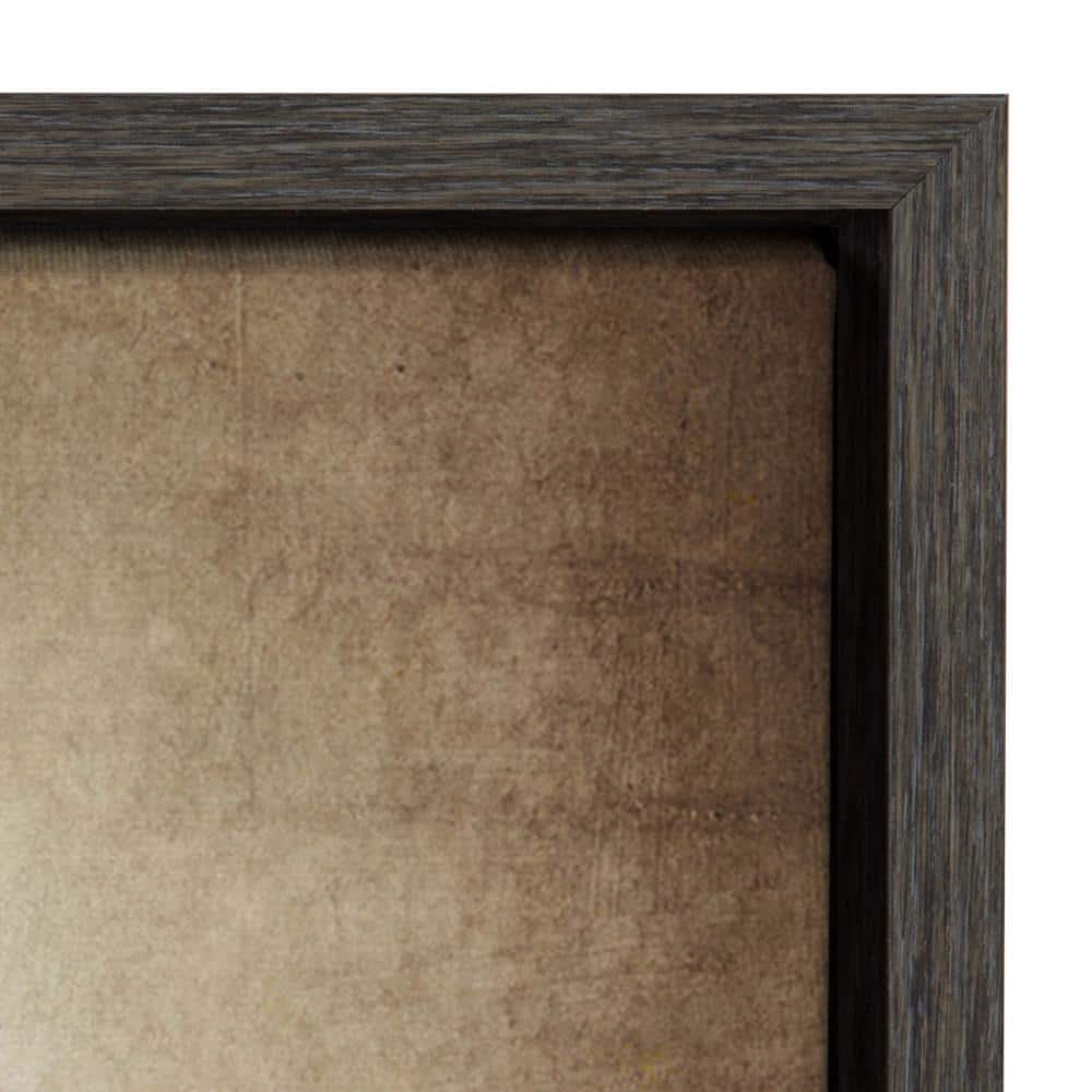 Three Vintage Bats Framed Canvas Print in Gray Woodgrain Frame