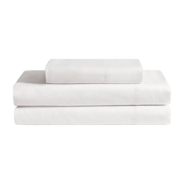 The Sheet Lab Cloud Embrace 3-Piece White Solid Color Sateen Twin XL ...