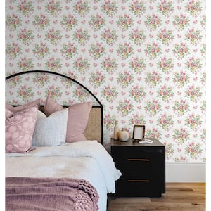 Watermelon and Buttercup Floral Bunches Vinyl Peel and Stick Wallpaper Roll (30.75 sq. ft.)