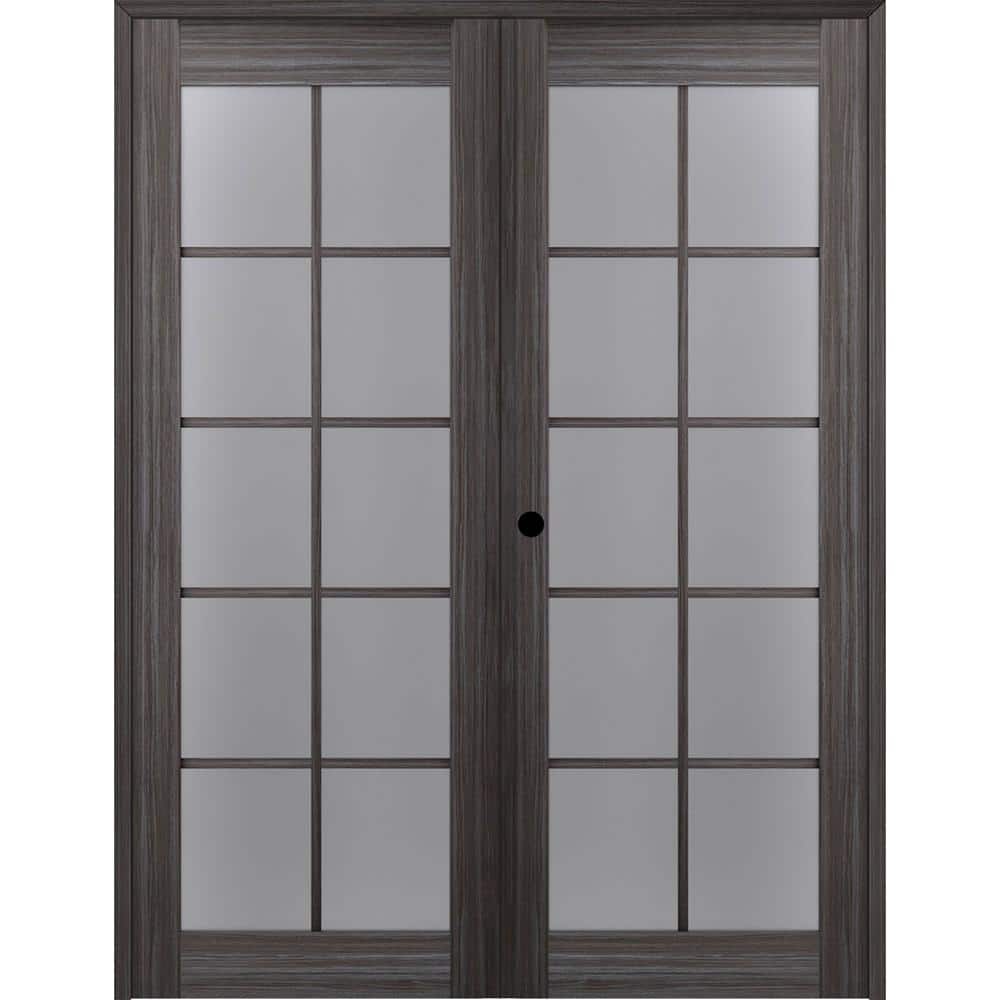 Paola 72 in.x 84 in. RightHand Active 10-Lite Frosted Glass Gray Oak Finished Wood Composite Double Prehung French Door price history on PriceWatchPro