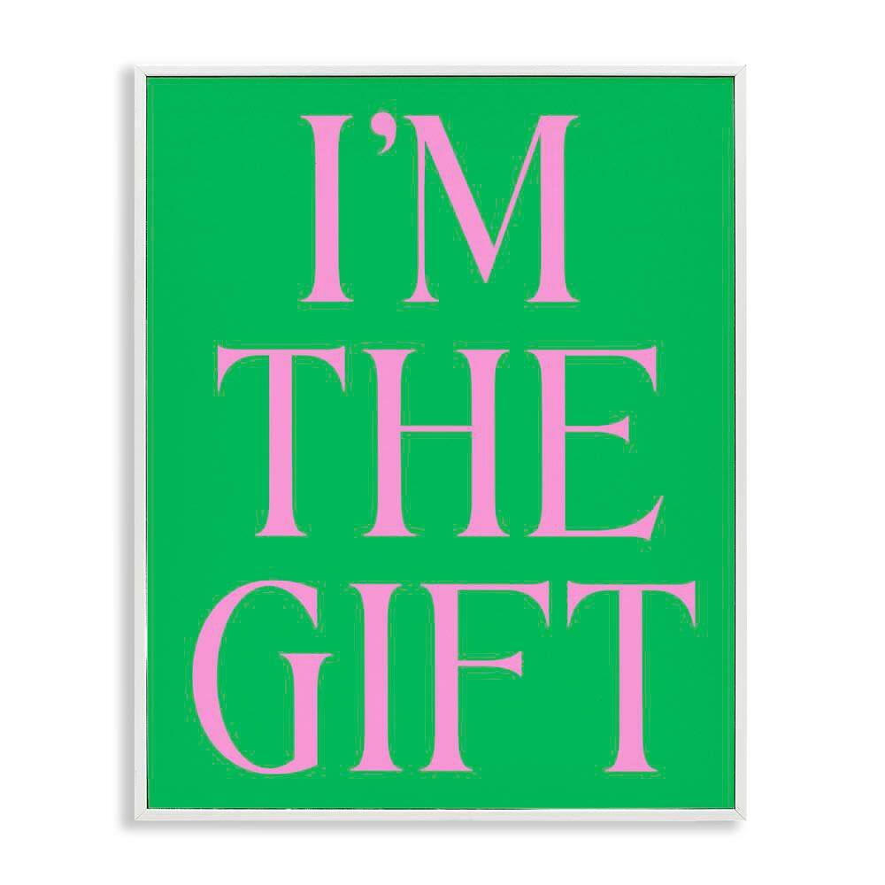 Funny I'm the Gift by House of Lulu White Framed Typography Giclee Art Print 30 in. x 24 in. price history on PriceWatchPro