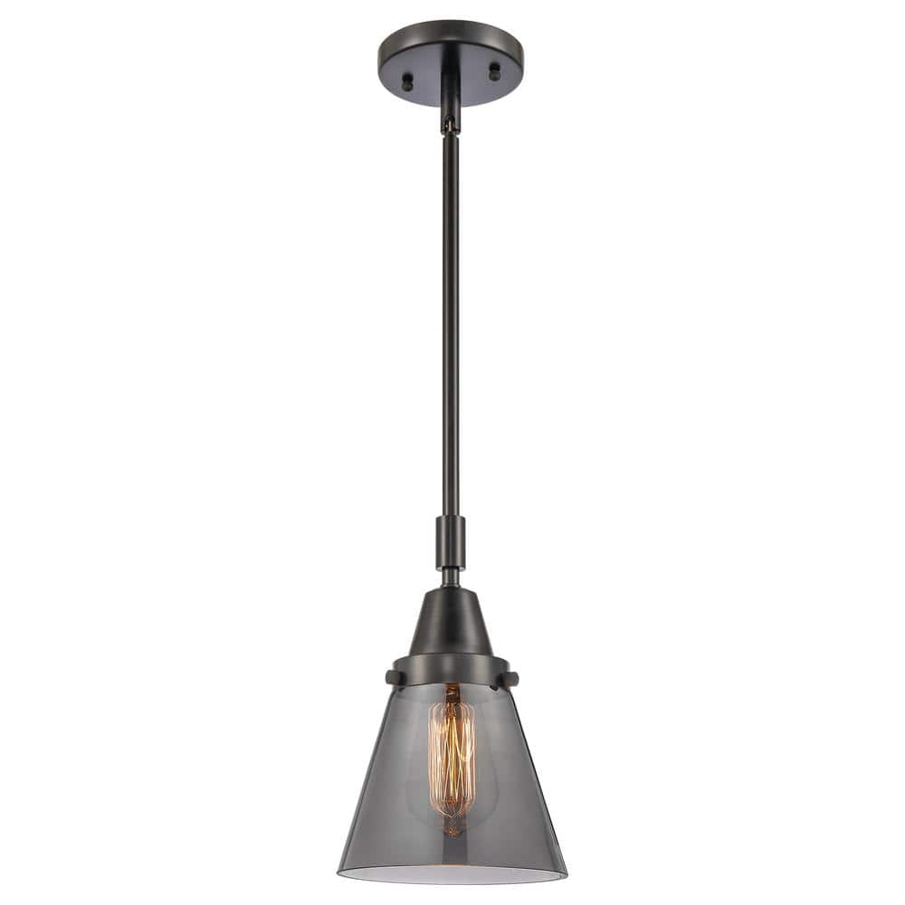 Cone 100-Watt 1-Light Matte Black Standard Mini Pendant Light Smoked Glass Shade price history on PriceWatchPro