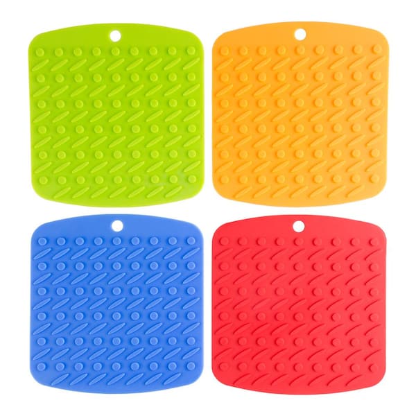 Lavish Home Silicone Multicolor Pot Holder (4-Pack) 69-10 - The Home Depot