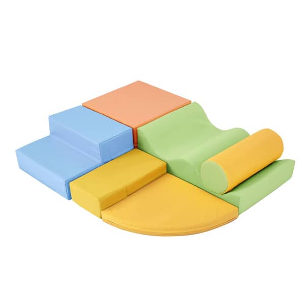 Bon Furni 6-in-1 Multi-Colored Indoor Soft Climb Freestanding Play