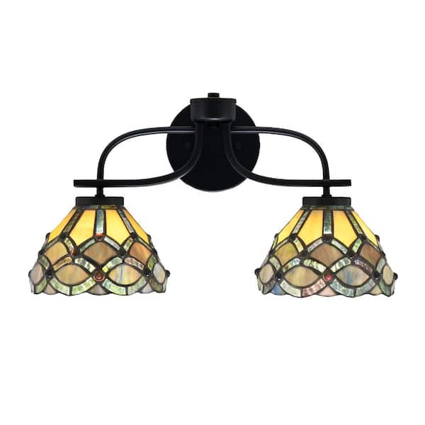 Unbranded Olympia 18.5 in. 2-Light Matte Black Vanity Light