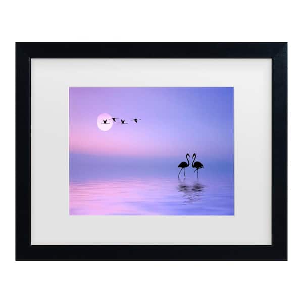 Trademark Fine Art Bess Hamiti Flying Flamingo Matted Framed Photography Wall Art 18 in. x 22 in.