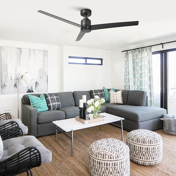 54 in. Indoor Modern Oil Rubbed Bronze Downrod 6-Speed DC Motor Ceiling Fan with Remote Control