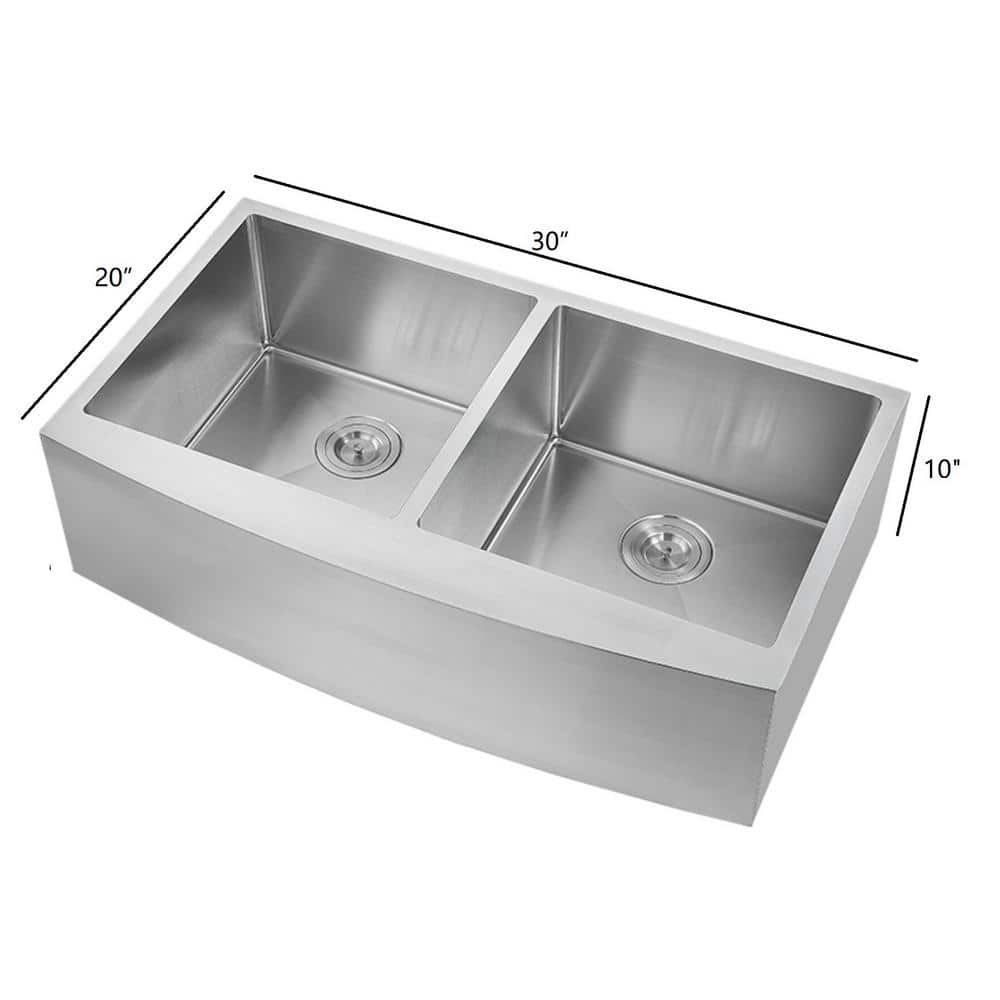Farmhouse Stainless Steel 30 In 2 Hole 30 20 Double Bowl Kitchen Sink