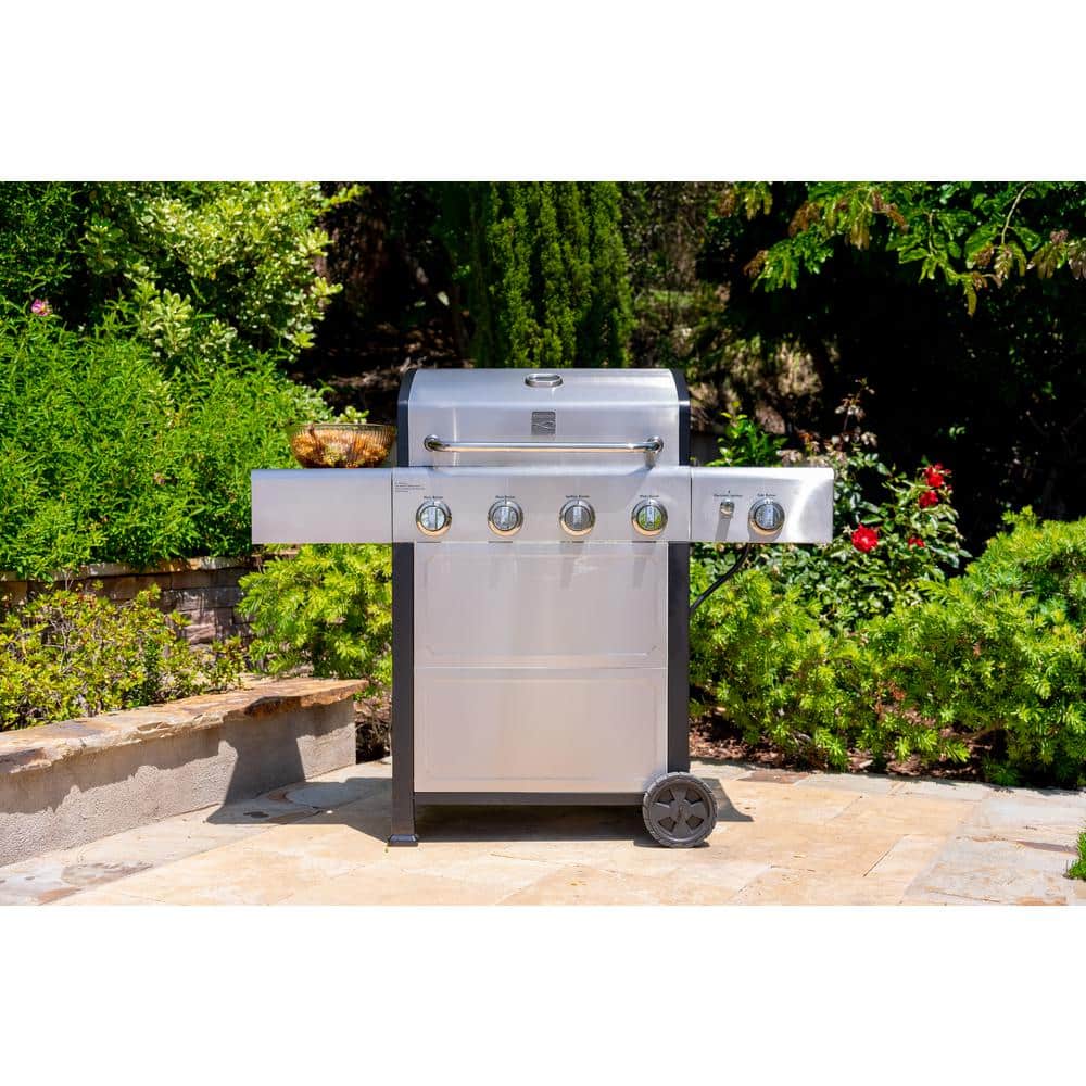 Kenmore 4-Burner Stainless Steel Propane Gas Grill with Side Burner