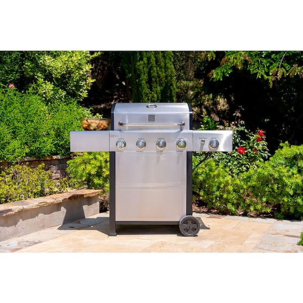 KENMORE Kenmore 4 Burner Open Cart Propane Gas BBQ Grill with Side