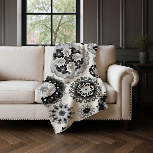 Premium Machine Washable ASB763 Black 50 in. x 70 in. Sherpa Throw Blanket