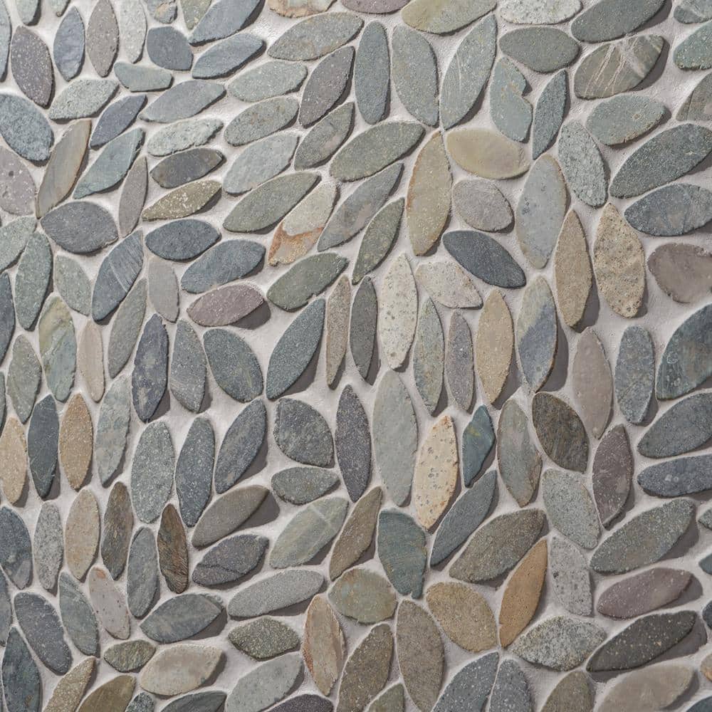 Landscape Multicolor Slate Pebble Mosaic Tile