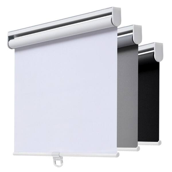 Cordless Blackout Roller Shade, Thermal Insulated, Easy Install, Polyester, Best for Kids, White, 30 in. W x 72 in. L