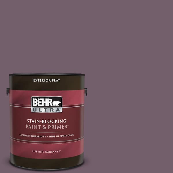BEHR ULTRA 1 gal. #MQ1-38 Smoked Mulberry Flat Exterior Paint & Primer