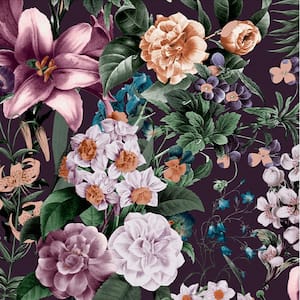 Glasshouse Flora Amethyst Purple Removable Wallpaper Sample