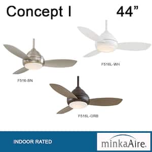 Concept I 44 in. Integrated LED Indoor White Ceiling Fan with Light with Remote Control
