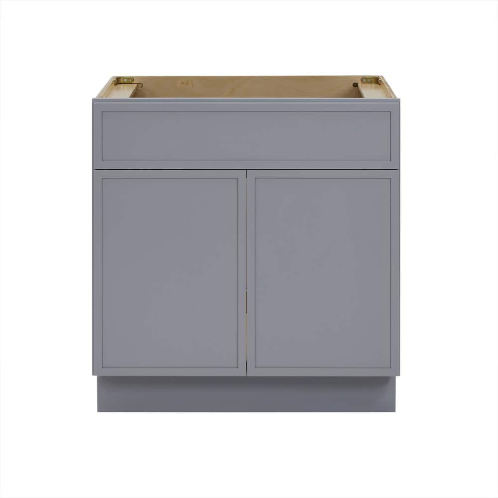 Gray 30" Birch Plywood Freestanding Single Vanity Cabinet