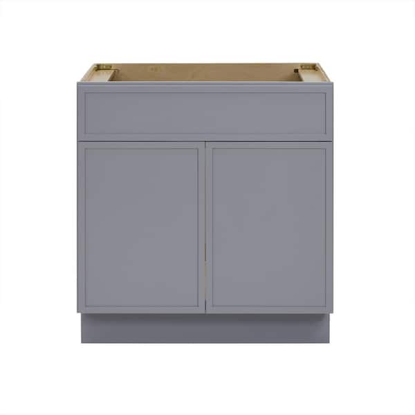Vanity Art 30 in. W. x 21 in. D x 32.5 in. H 2-Doors Bath Vanity Cabinet without Top in Gray