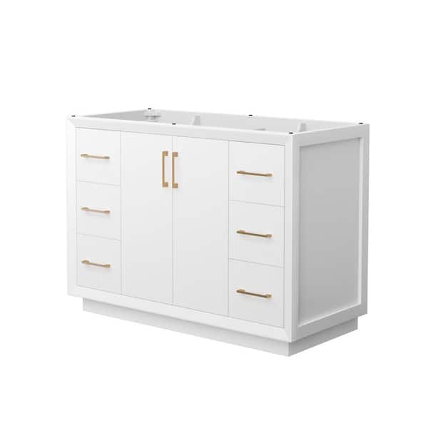 Wyndham Collection Strada 47.25 in. W x 21.75 in. D x 34.25 in. H Single Bath Vanity Cabinet without Top in White