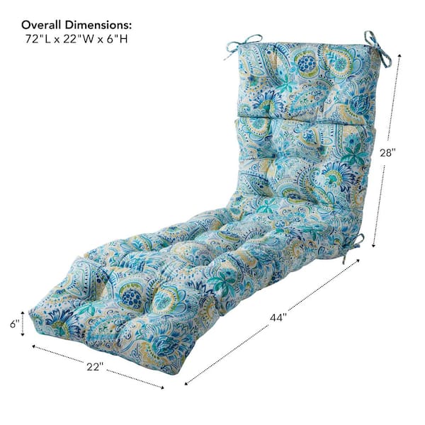 Greendale Home Fashions Teal Patio Chaise Lounge Chair Cushion Greendale Home Fashions Teal Patio Chaise Lounge Chair Cushion