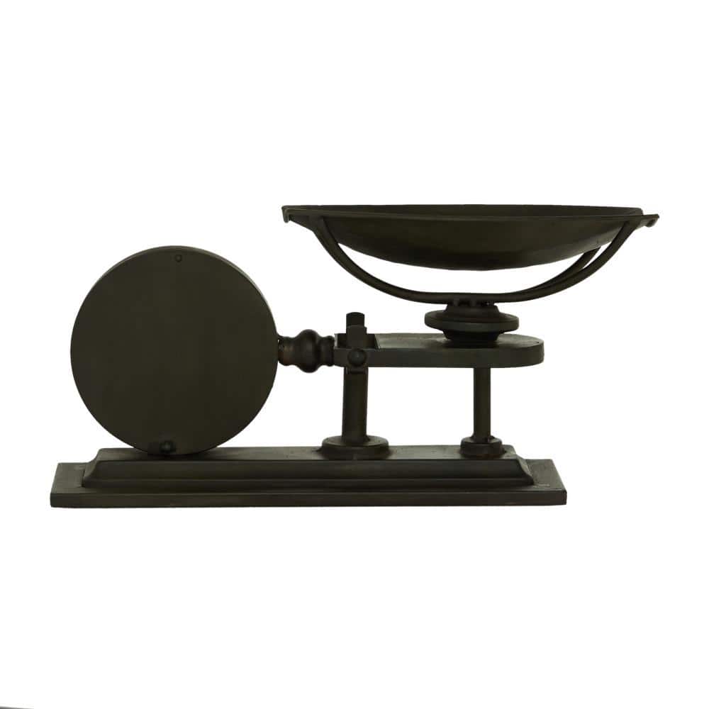 Vintage Black Metal Analog Tabletop Scale Clock