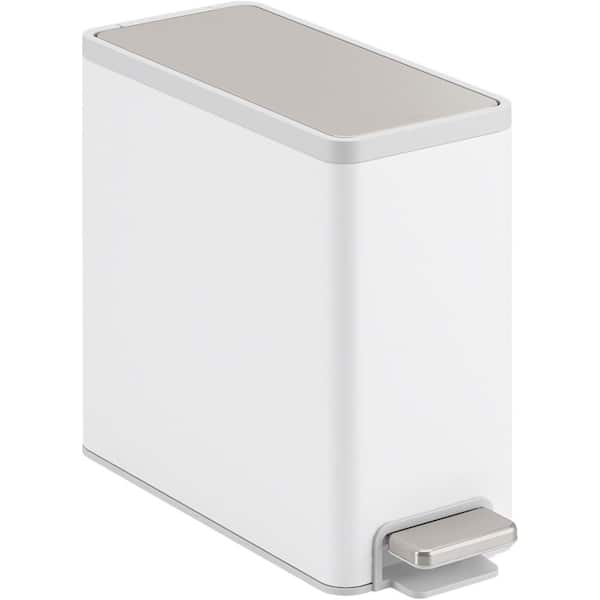 KOHLER 2.5 Gal. Stainless and White Slim Trash Can K-20957-STW - The Home  Depot