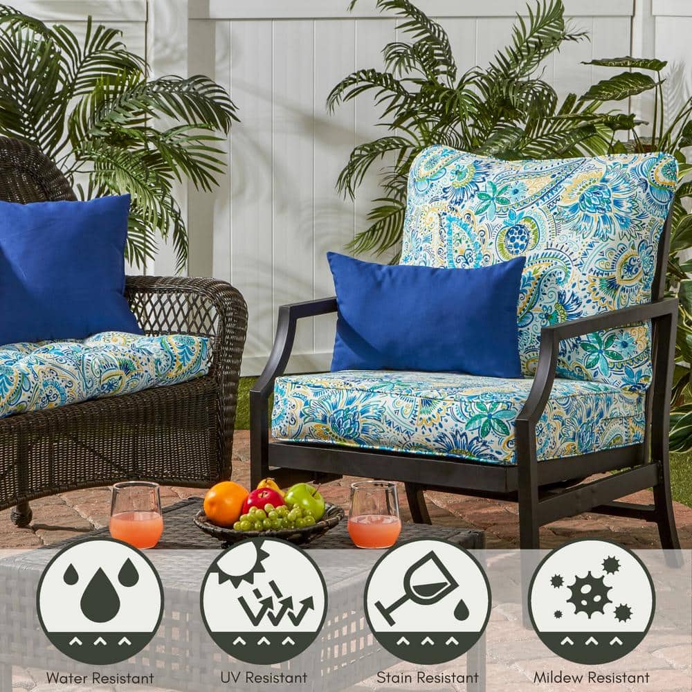 Baltic Paisley 24" x 24" Deep Seat Cushion Set with Polyester Fabric