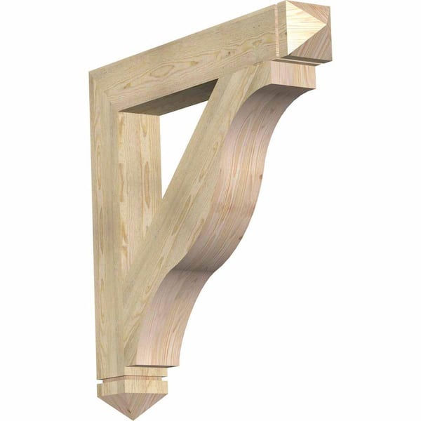 Ekena Millwork 6 in. x 42 in. x 42 in. Douglas Fir Funston Arts and Crafts Rough Sawn Bracket