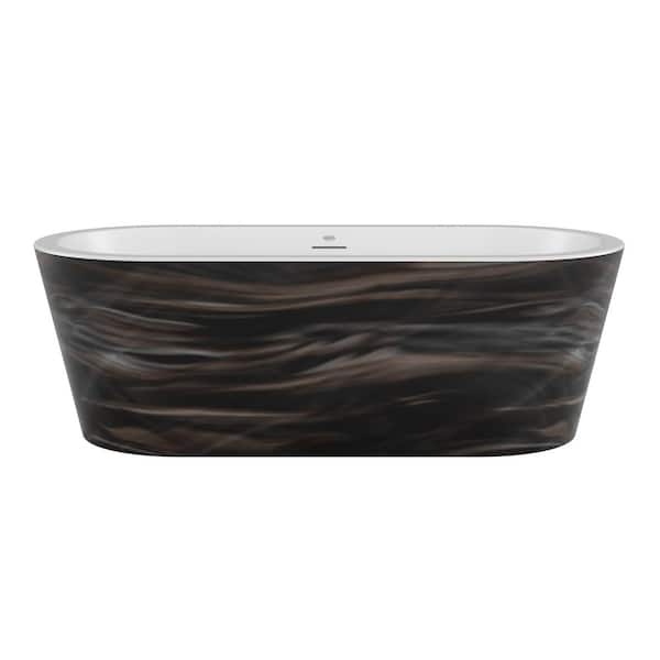 CELESTE 70 in. x 32 in. Air Bathtub with Center Drain in Black