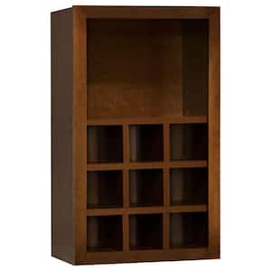 Hampton Assembled 18x30x12 in. Wall Flex Kitchen Cabinet with Shelves and Dividers in Cognac