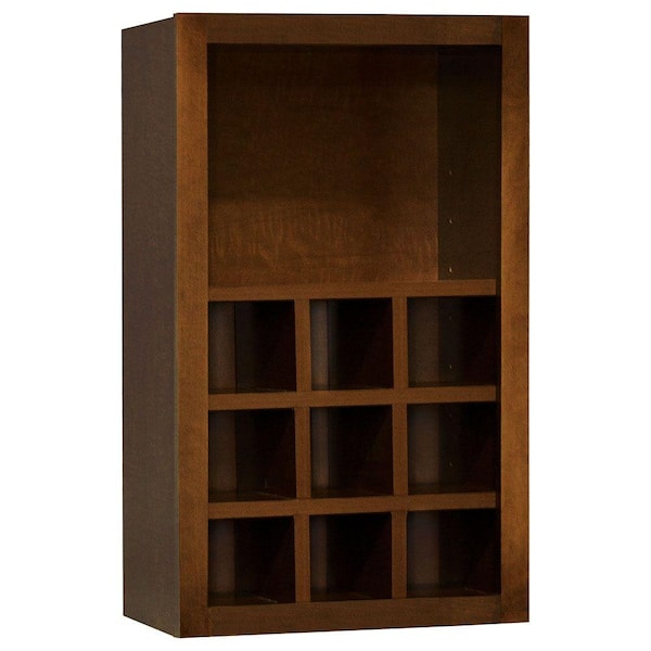 Hampton Bay Hampton Assembled 18x30x12 in. Wall Flex Kitchen Cabinet with Shelves and Dividers in Cognac Red