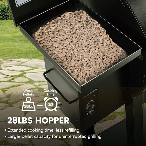 Z GRILLS 1056 sq. in. Wood Pellet Grill in Black with