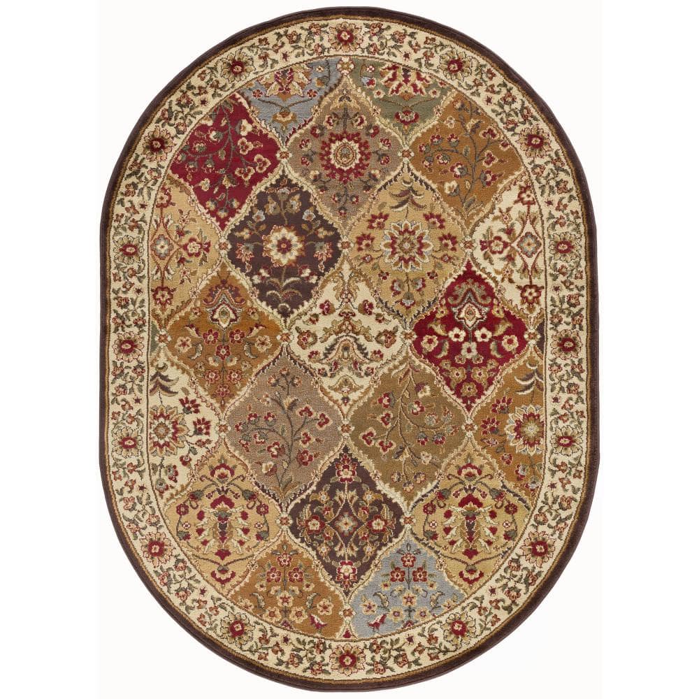 Elegance Abstract Multi-Color 5 ft. x 8ft. Oval Indoor Area Rug price history on PriceWatchPro