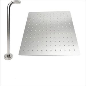 3-Spray Patterns with 1.8 GPM 12 in. Wall Mount Rain Fixed Shower Head in Nickel