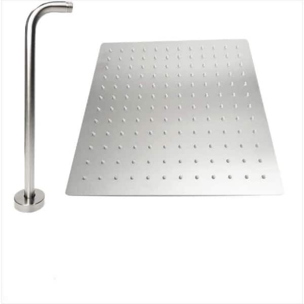 Unbranded 3-Spray Patterns with 1.8 GPM 12 in. Wall Mount Rain Fixed Shower Head in Nickel