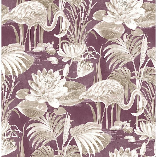 Fine Decor Purple Flamingo Wallpaper Sample