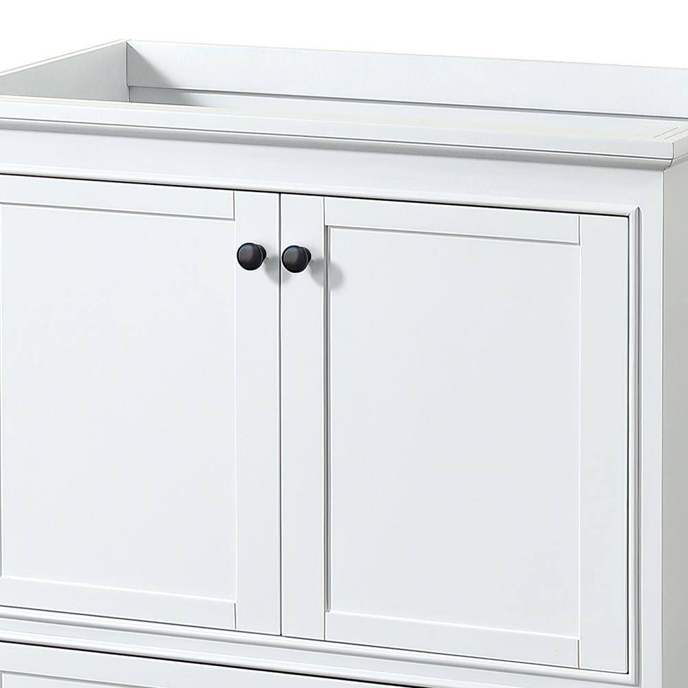 Deborah 35" White Freestanding Single Bathroom Vanity with Matte Black Hardware