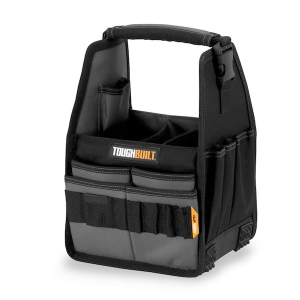 TOUGHBUILT 8 in. Tote with 23-Pockets and Loops in Black