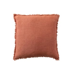 Rust Color Stonewashed Polyester 20 in. x 20 in. Throw Pillow