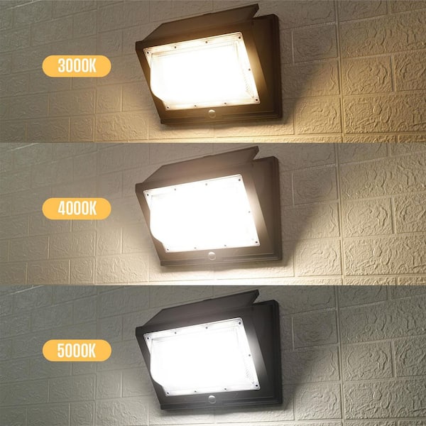 120-Watt Equivalent Integrated LED Black Dusk to Dawn Solar Wall Pack Light with Motion Sensor 3000K/4000K/5000K