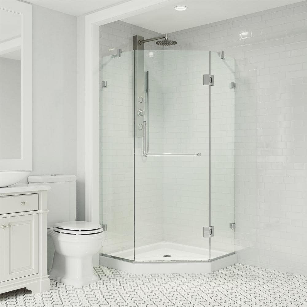 Piedmont 40" Frameless Clear Glass Neo-Angle Shower Enclosure