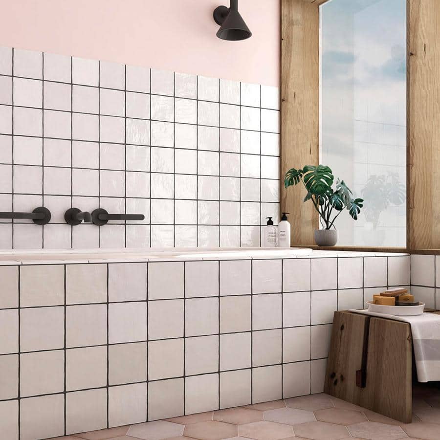 Apollo White 5x5 Polished Ceramic Subway Tile