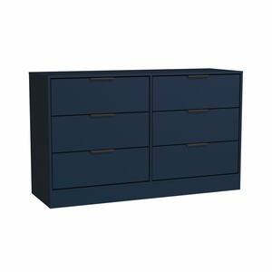 Oslo Deep Blue Horizontal Dresser with 6 Drawers, 52.75 in. Wide Dresser - (31.8 in. H x 52.75 in. W x 17.7 in. D)