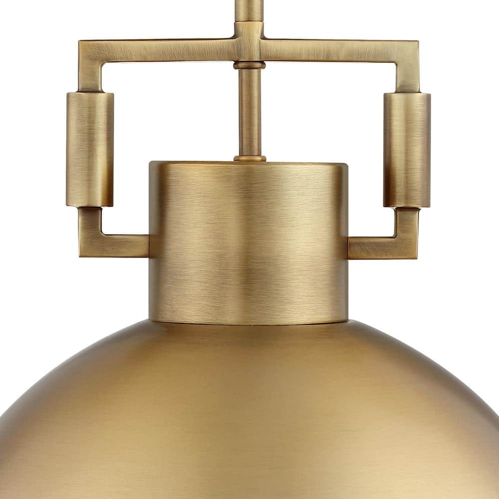 Leigh 48" Antiqued Brass Dome Pendant Light with Adjustable Cord
