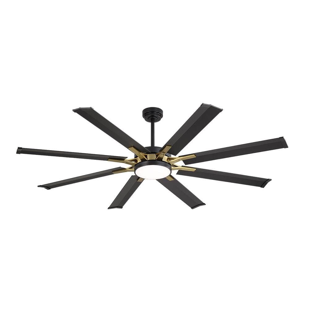 72 in. (6 ft.) Indoor Aluminum Blades Ceiling Fan with Integrated LED, Black and Gold price history on PriceWatchPro