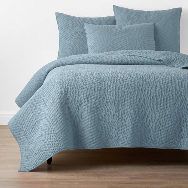 Dusty blue pillow, linen bedding, throw pillow, linen sham, oxford pillow,  linen pillow co…