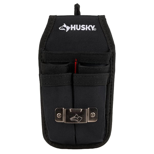 Husky 5 in. 5-Pocket Black Four Barrel Tool Belt Pouch