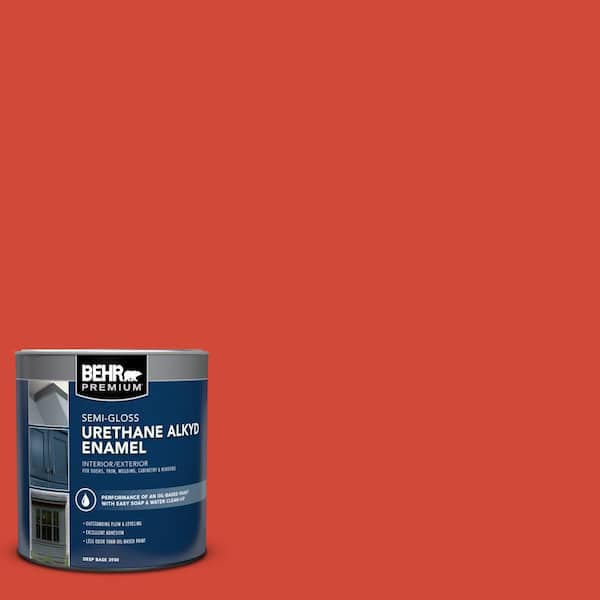 1 qt. #P180-7 Top Tomato Semi-Gloss Enamel Urethane Alkyd Interior/Exterior Paint