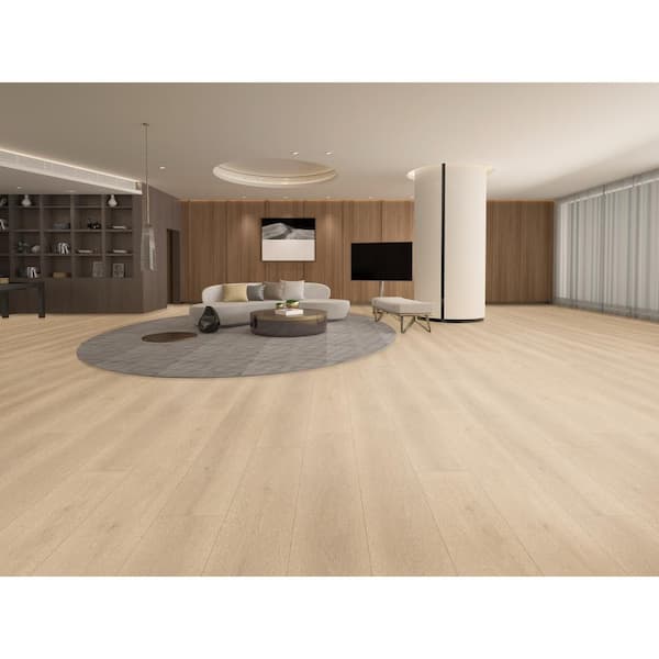 Take Home Sample-Ecru Oak EIR 12 mm T AC5 Waterproof Laminate Wood Flooring