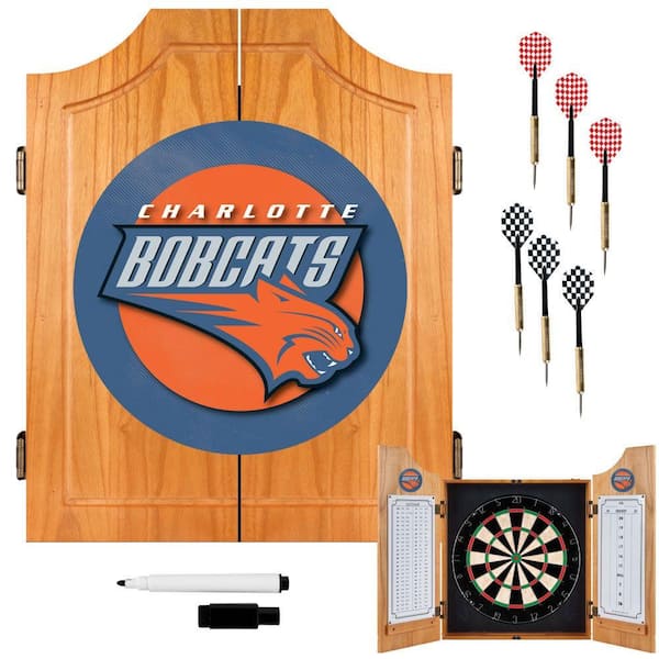 Trademark Wood Finish Dart Cabinet Set - NBA Charlotte Bobcats